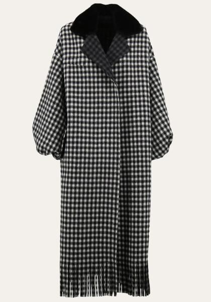 Wool coat ED-08 Black and White