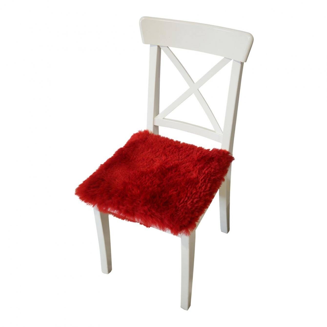 Lammfell-Kissen - Sitzkissen - quadratisch - 40 cm - grau