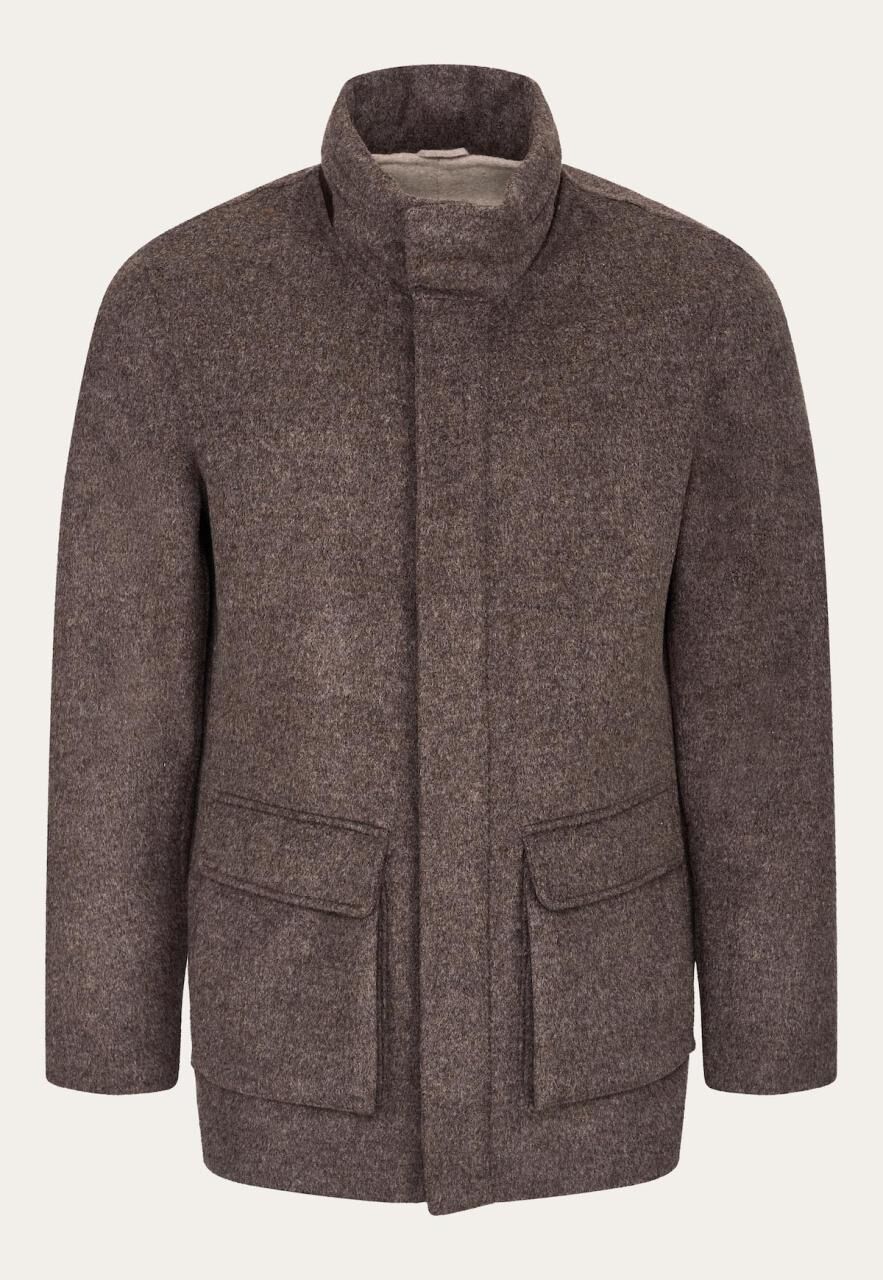 Jacke aus Kaschmir & Wolle mit Kapuze Adriano - Größe: XXL