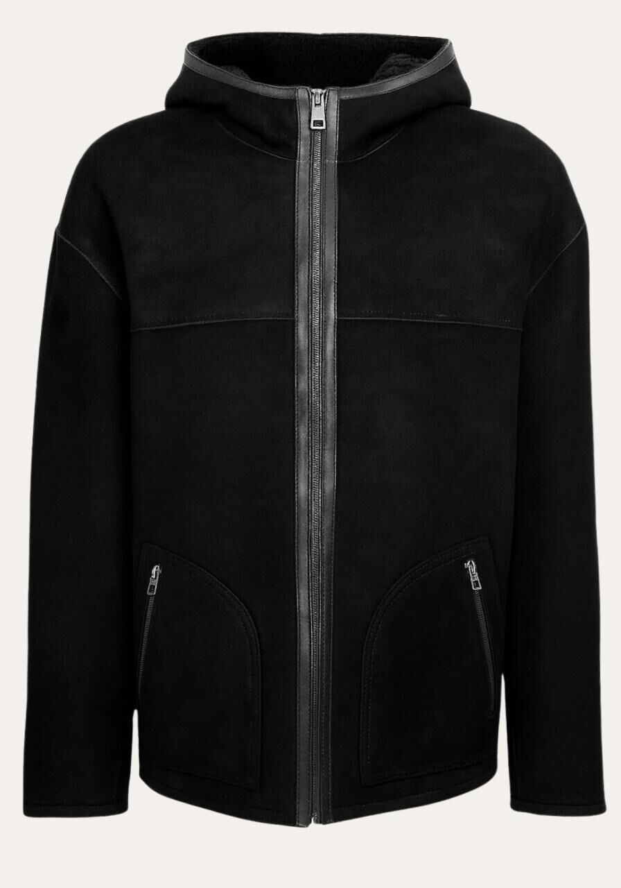 Jacke Torino - Edles Lammleder & Gelocktes Merino- Fell - Größe: L