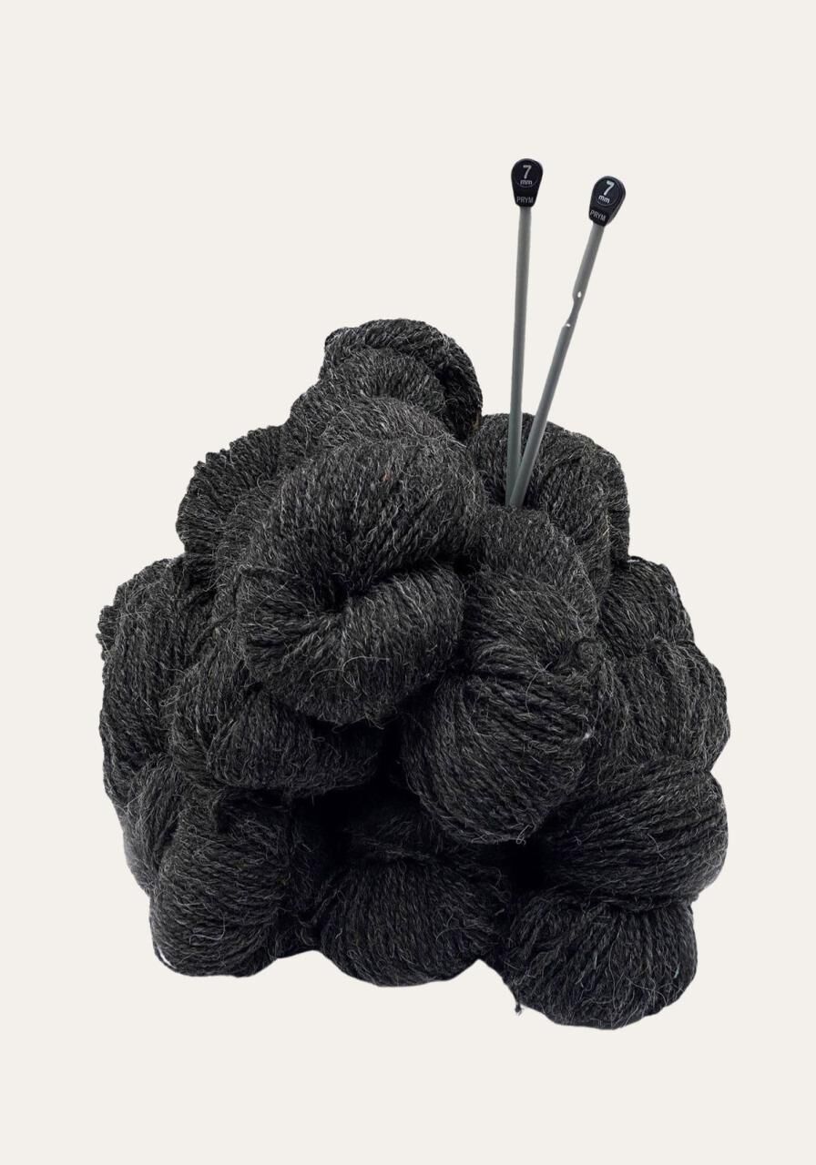 Strickwolle Schafwolle Schwarz 1kg -