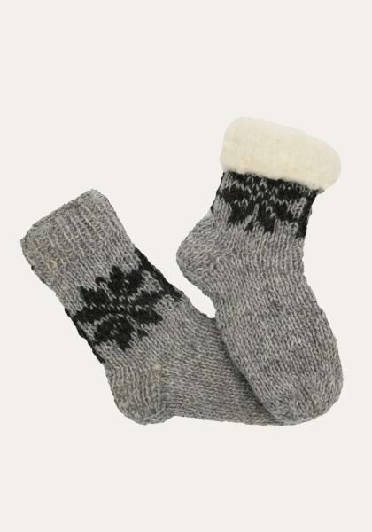 Handgestrickte Merino Wollsocken gefüttert Modell 9