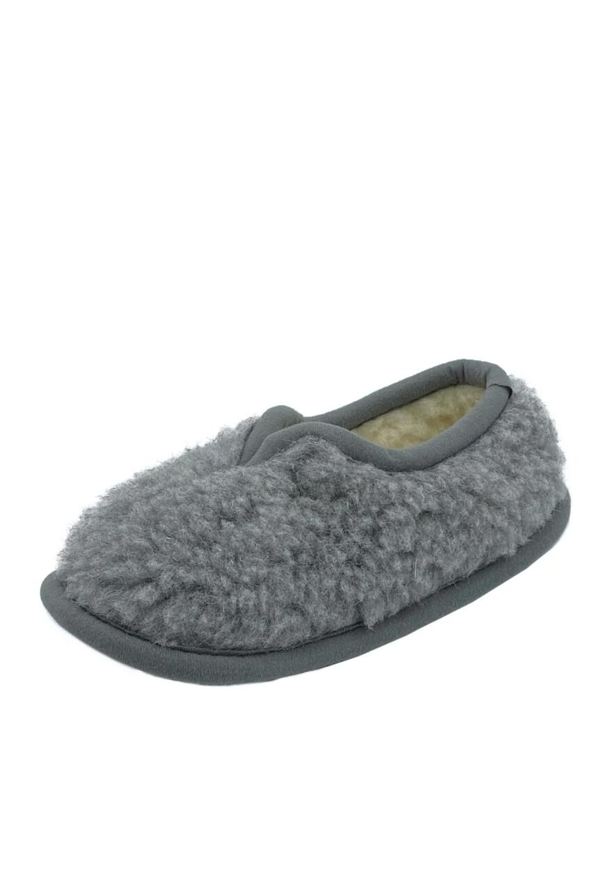 Hausschuhe aus Merinowolle - FOGGIA - Farbe: Grau | Schuhgröße: EUR 35/36