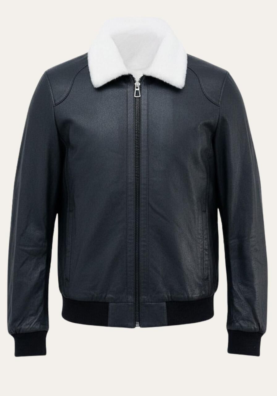 Lammfelljacke Damian Blau - Größe: S