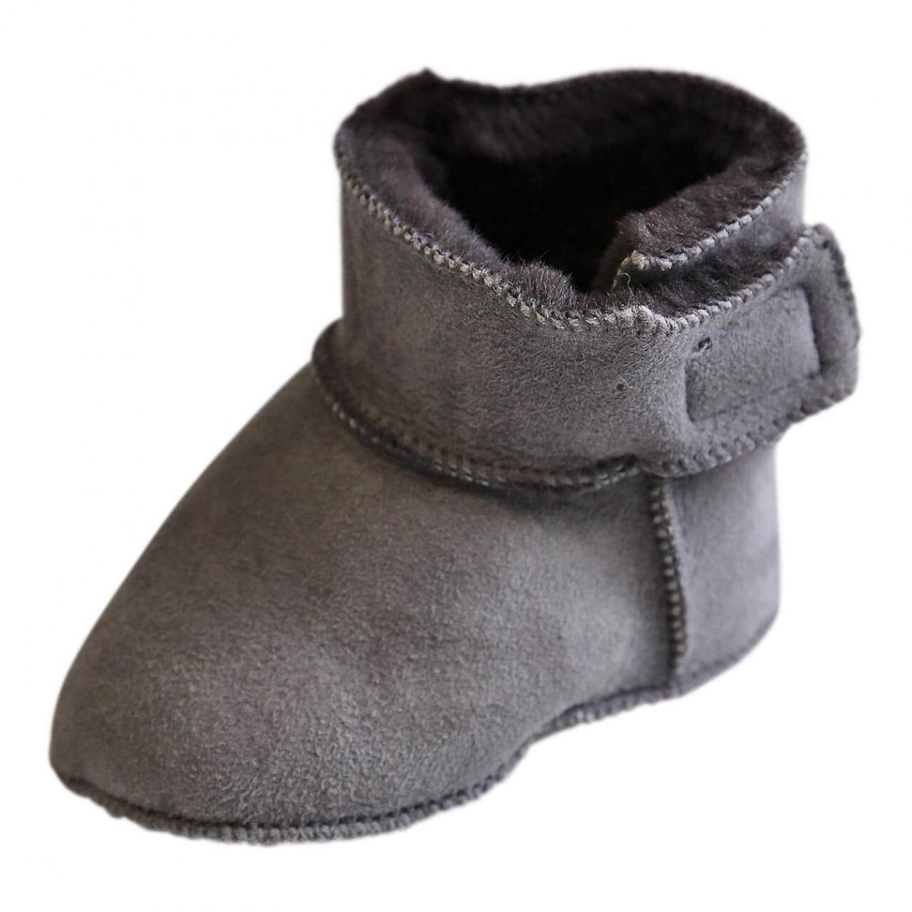 Baby Lammfellschuhe - MIT KLETTVERSCHLUSS - Schuhgröße: EUR 24-25 | Farbe: Taube