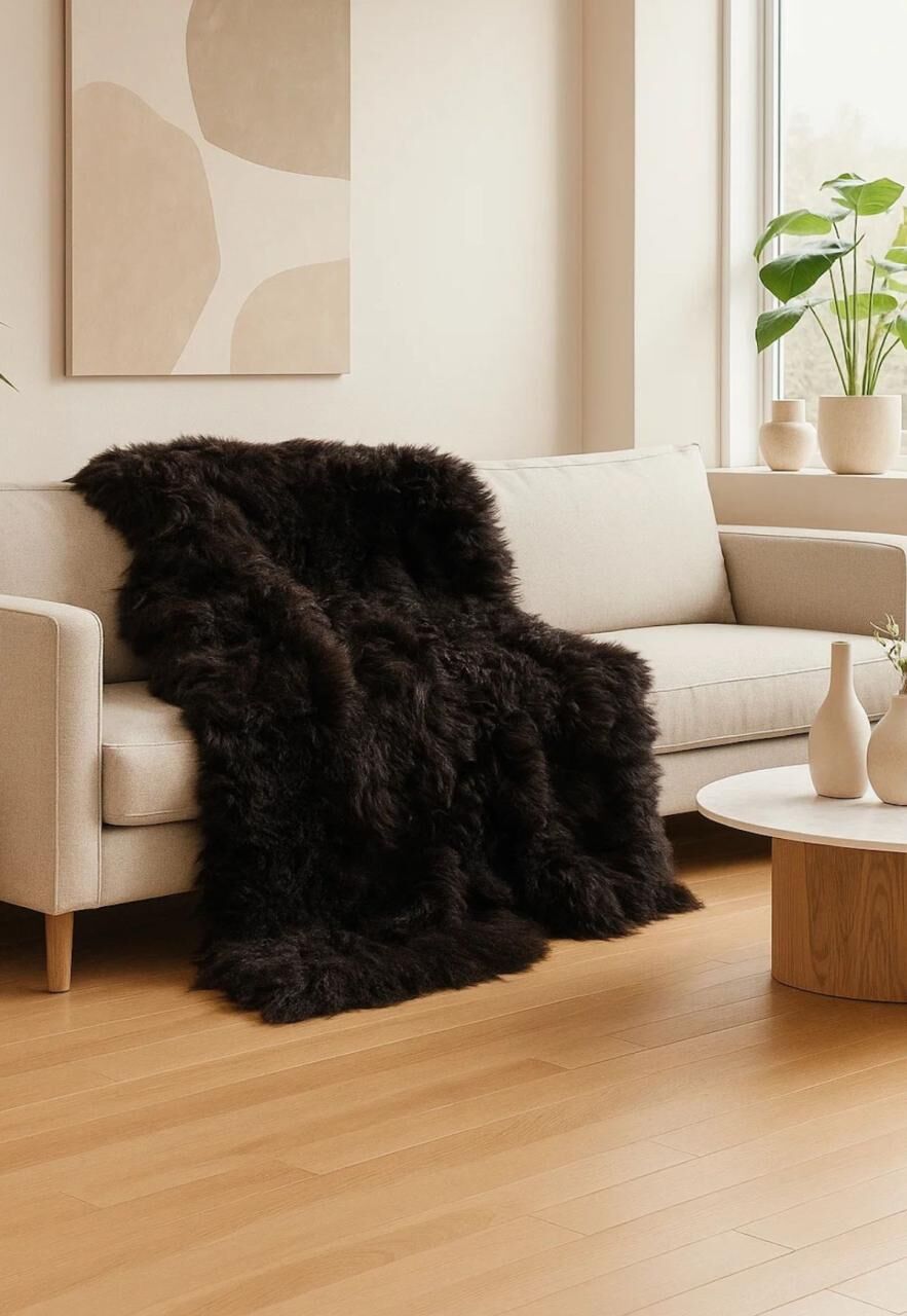 Lammfelldecke Toscana 190 x 145 cm Modell 2571 Schokolade -