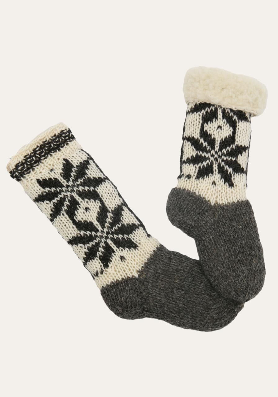 Handgestrickte Merino Wollsocken gefüttert Modell 3 - Größe: 44/45
