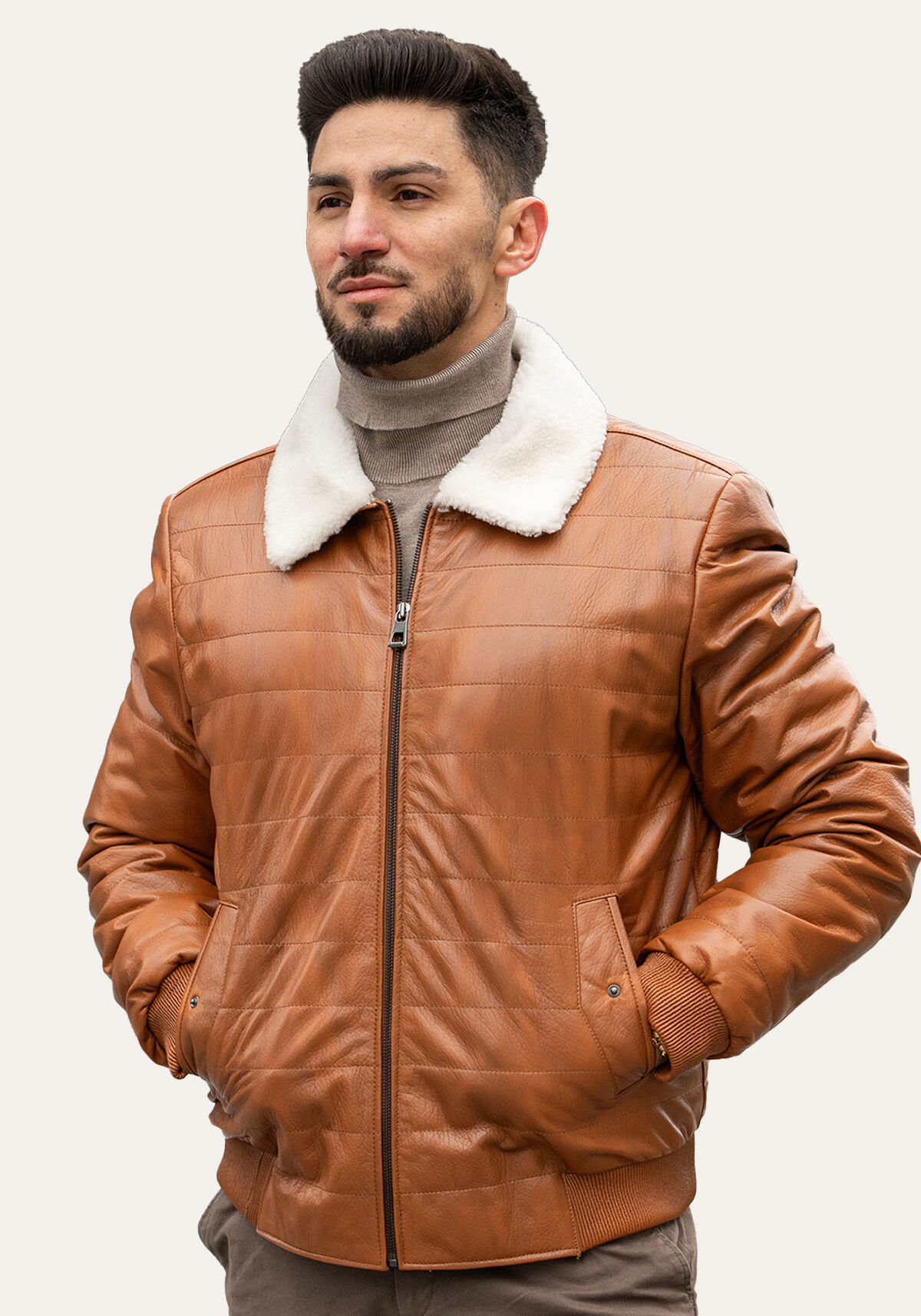 Lammfelljacke Thorsten Cognac