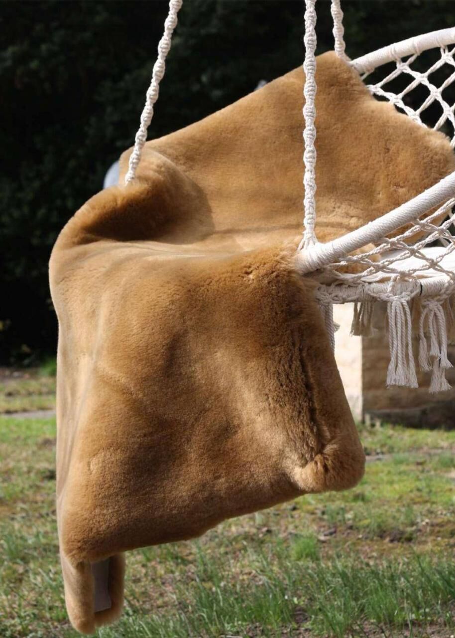 Merino Lammfell Cappuccino geschoren - Größe: 100-110