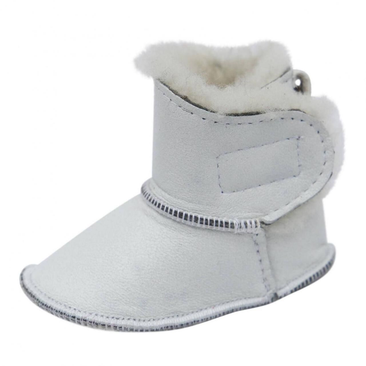 Baby Lammfellschuhe - MIT KLETTVERSCHLUSS - Schuhgröße: EUR 24-25 | Farbe: Weiß