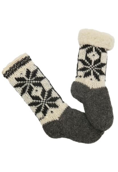 Hand-knitted Merino Wool Socks Lined Model 3