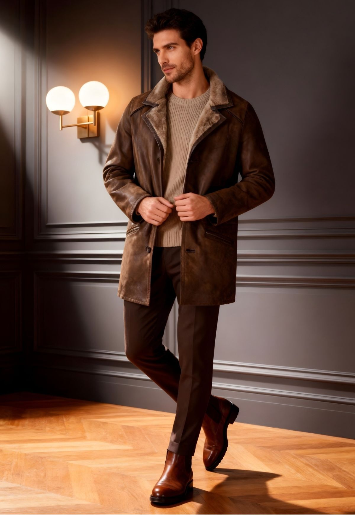 Lammfellmantel Antonio Chocolate