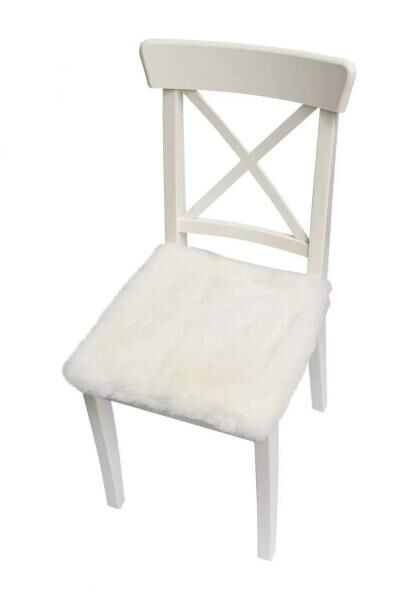 Lammfell Sitzkissen 40 x 40 cm Weiß geschoren