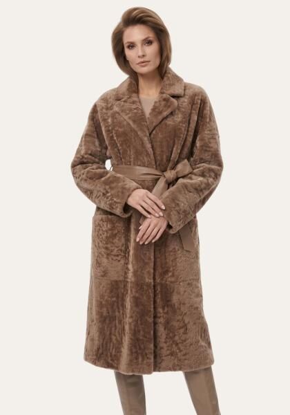 Shearling Mantel in Cappuccino - Zeitlose Eleganz aus echtem Lammfell