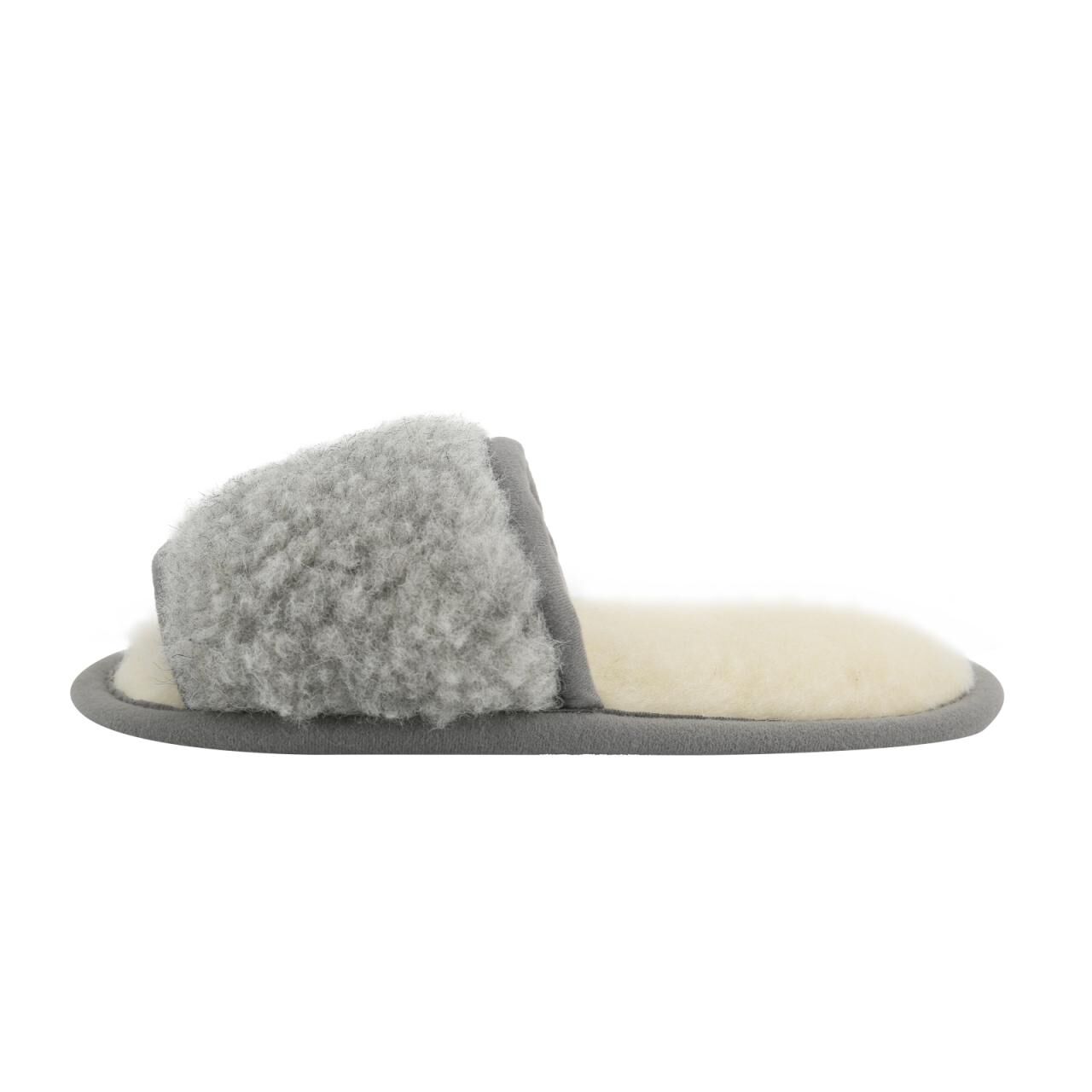 Hausschuhe Pantoffeln aus Merinowolle - BECKY - Farbe: Grau | Schuhgröße: EUR 41/42