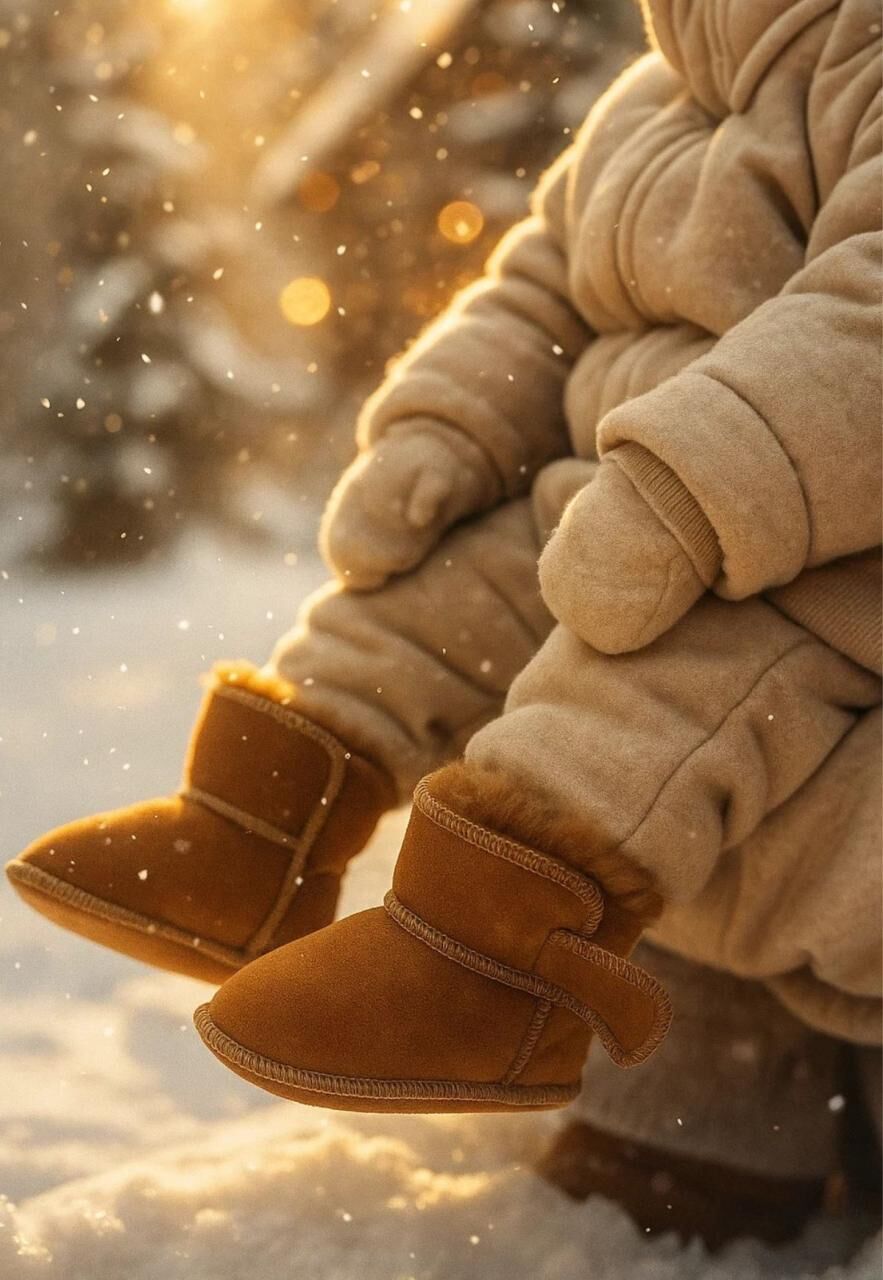Baby Lammfellschuhe MIT KLETTVERSCHLUSS Cognac – Weich, w... - Schuhgröße: EUR 20-21