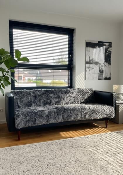 Lammfelldecke Toscana 190 x 150 cm Modell 2567 Grau Meliert