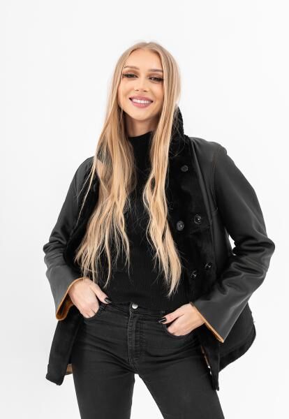 Lammfelljacke zum Wenden Runa Curry