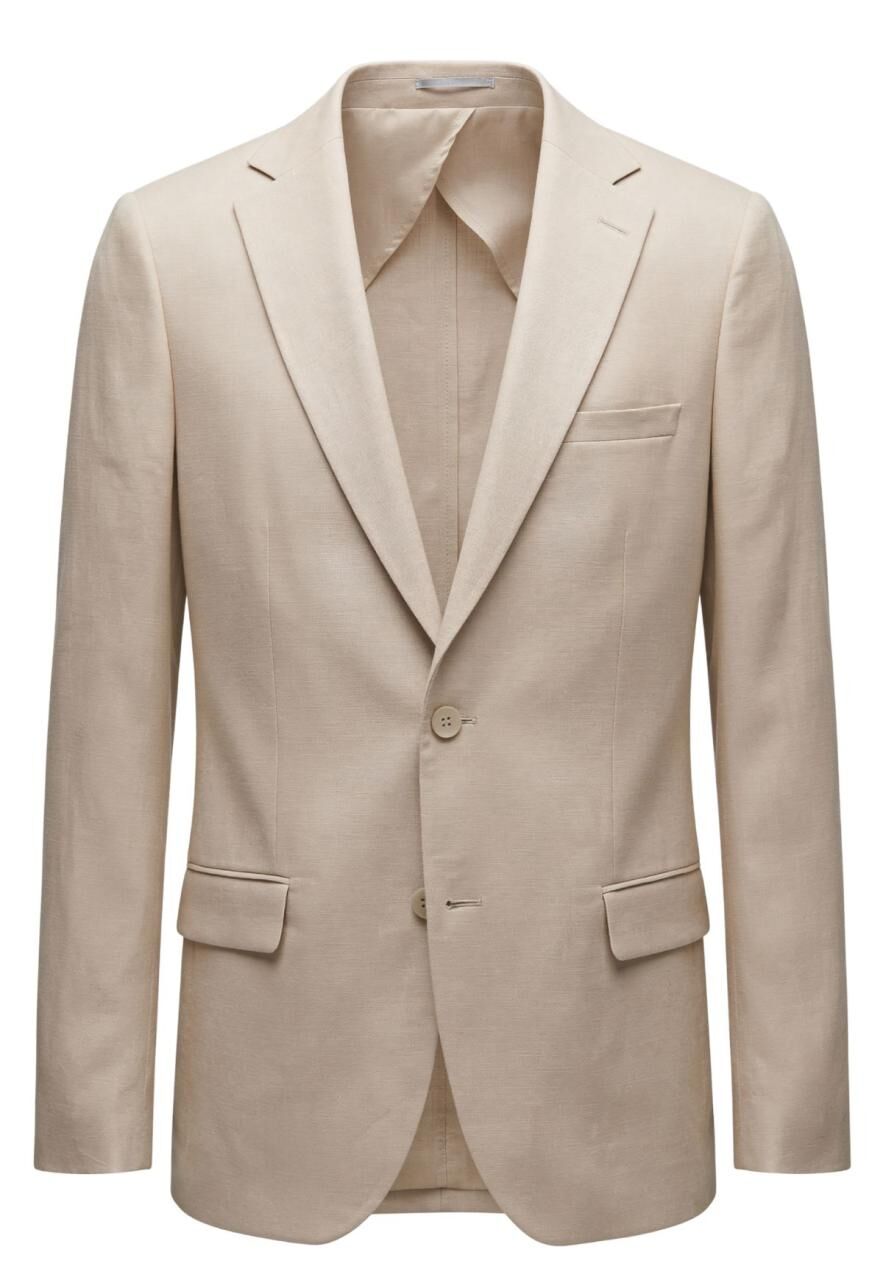 Leinen-Sakko in Beige aus 100 % Leinen – Stilvoll & leicht - Größe: XXL