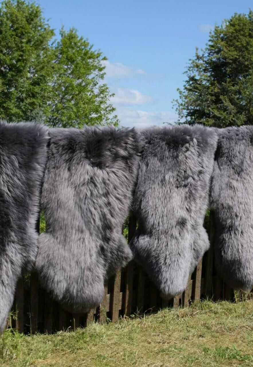 Lammfell Schwarz und Grau Töne - Farbe: Dunkelgrau | Größe: 60-70