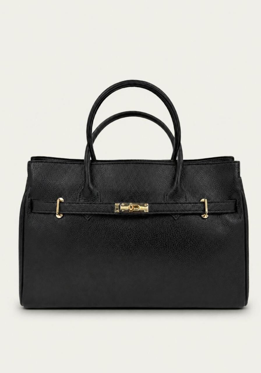Echtleder-Handtasche Damen Schwarz – Elegante Business & ... -