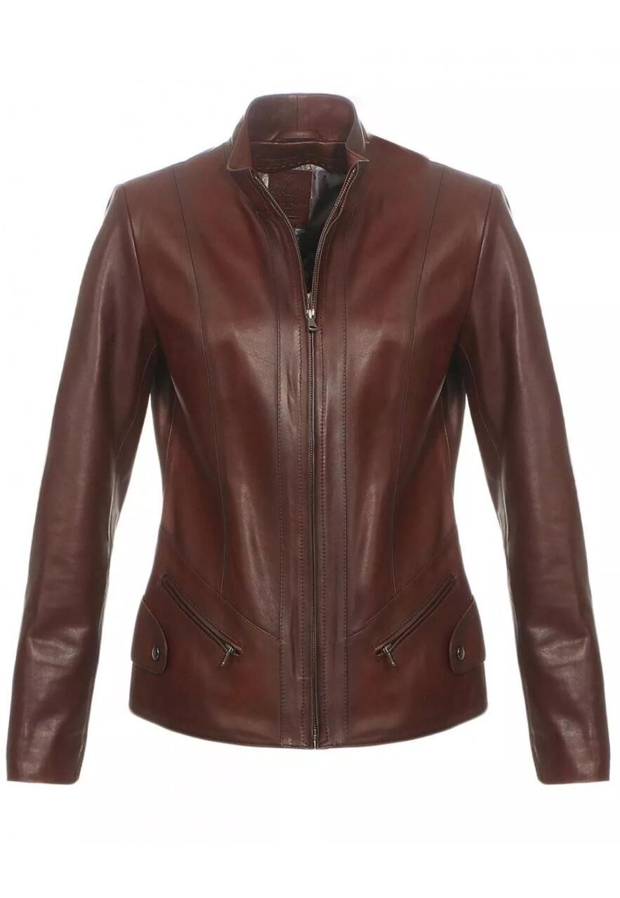 Lederjacke - NADIA - Größe: XL | Farbe: Dunkelbraun