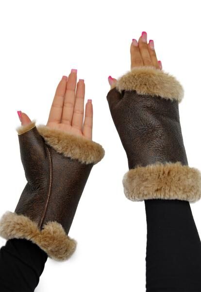 Fingerless Lambskin Gloves Gauntlets Nala