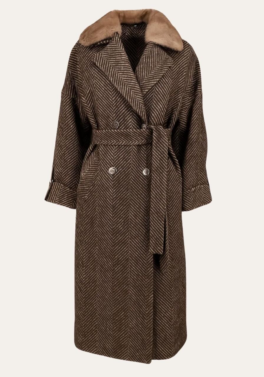 Mantel Clara – Eleganz in Kaschmir und Struktur - Größe: XXL