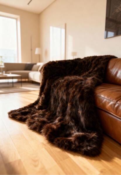 Lammfelldecke Toscana 200 x 180 cm Modell 2510 Braun