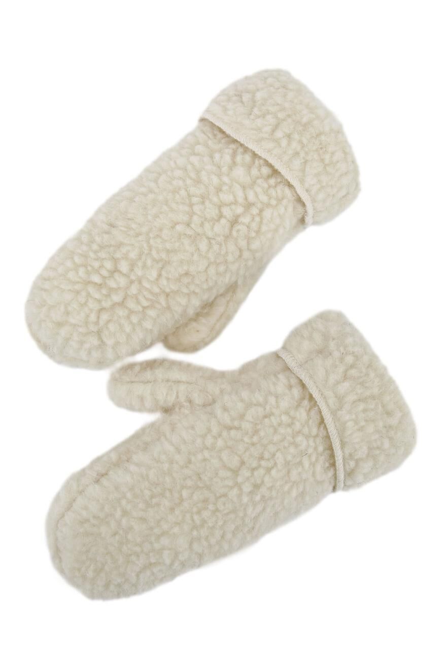 Fausthandschuhe Mollie aus Merinowolle - Farbe: Weiß | Größe: L/XL