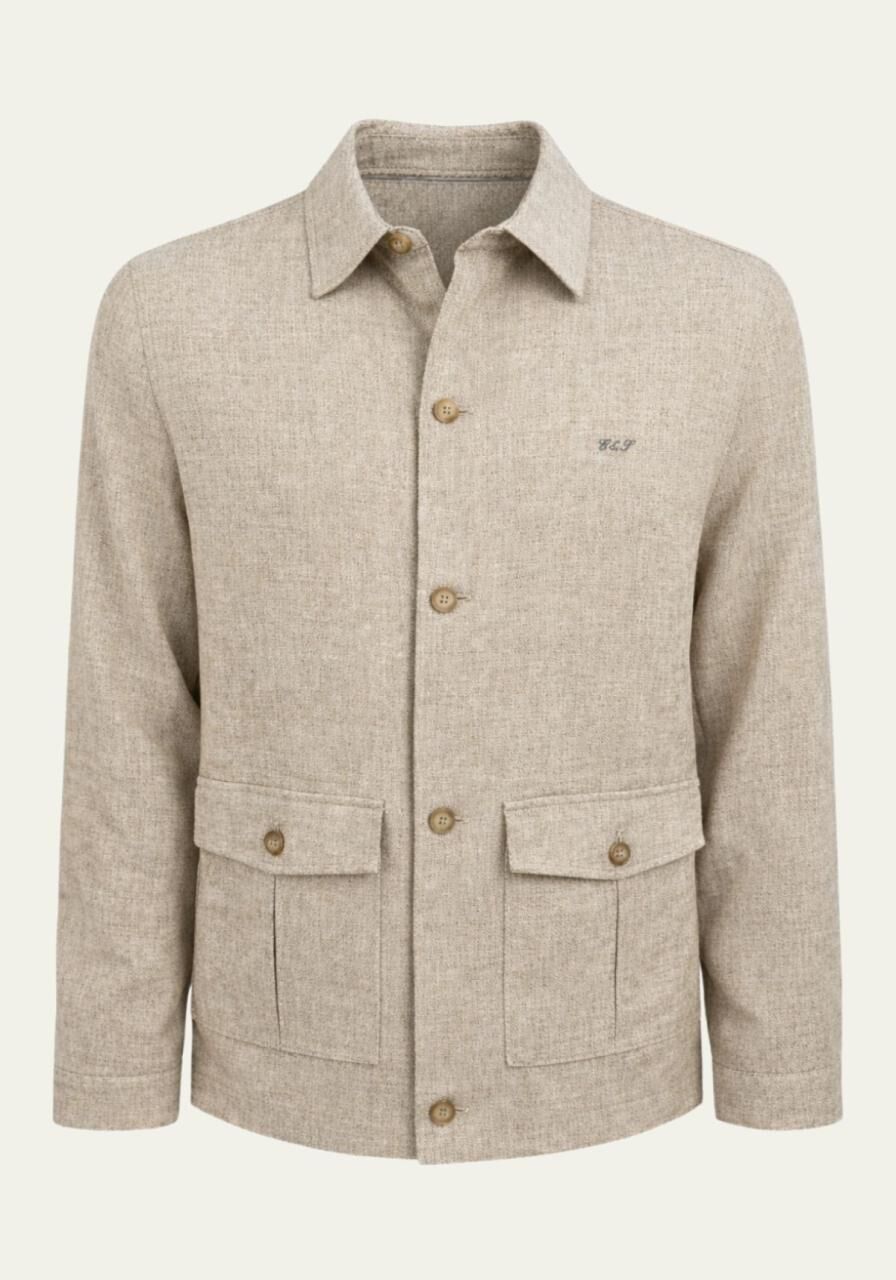 Leichte Jacke aus Leinenmischung in Offwhite - Größe: XXL