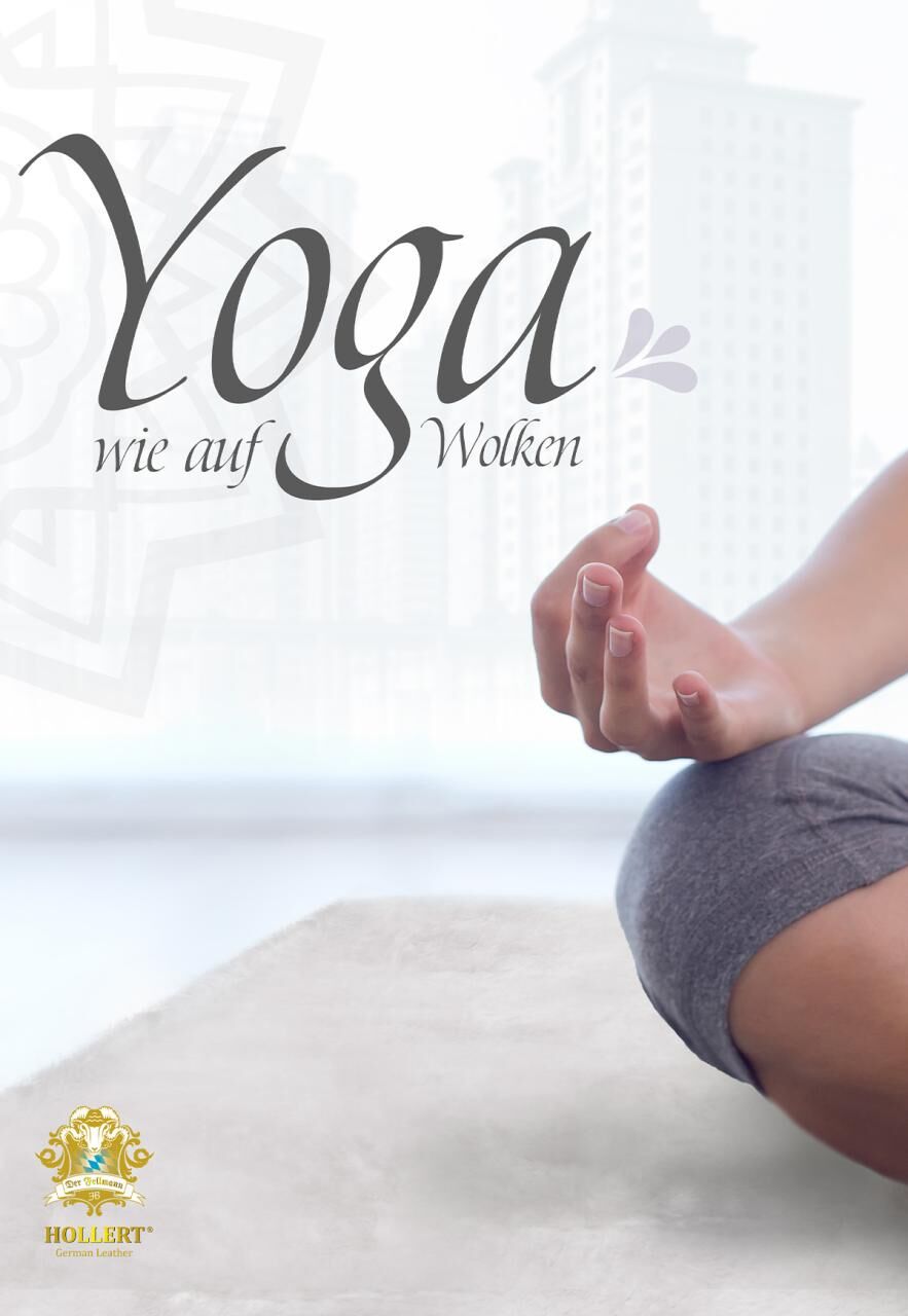 Yogamatte aus Lammfell weiß Kurzhaar versch. Größen - Größe: 85 x 45