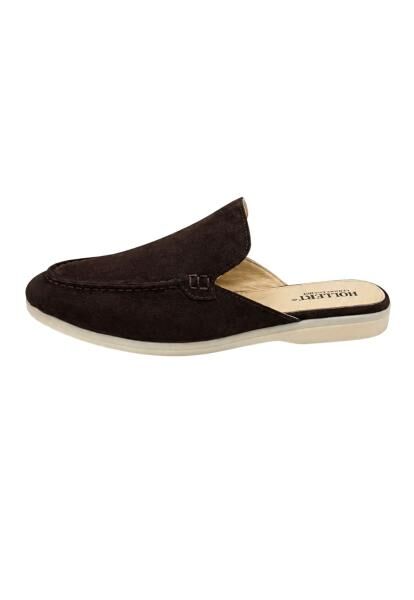 Herren Slipper aus Echtleder Braun - Komfort Mule HOL51