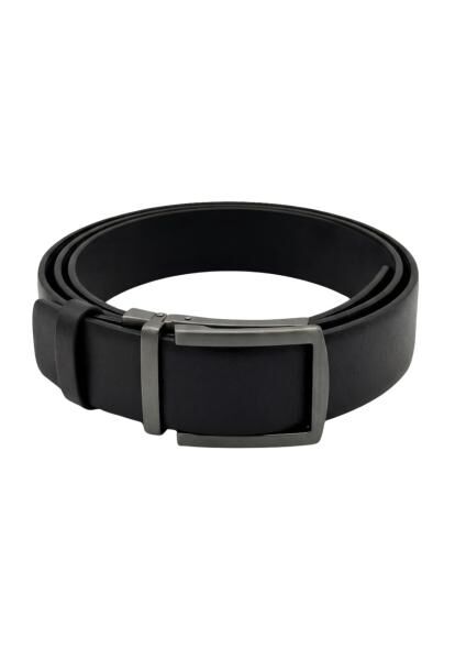 Ledergürtel Schwarz aus Büffelleder mit matter Schließe – Unisex