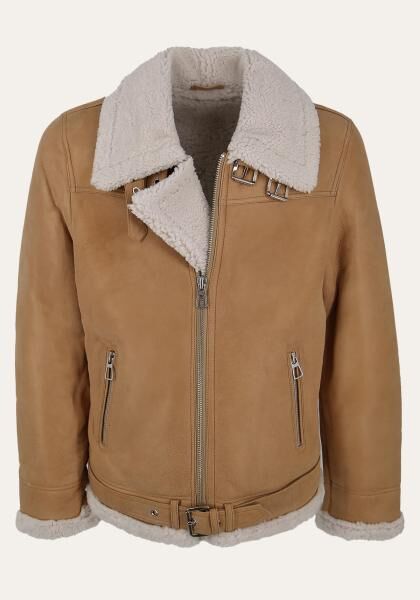 Lammfelljacke James Beige