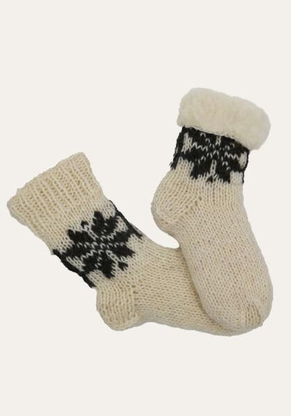 Handgestrickte Merino Wollsocken gefüttert Modell 10