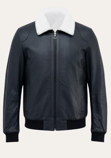 Lammfelljacke Damian Blau