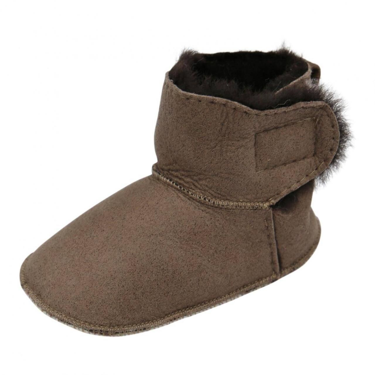 Baby Lammfellschuhe - MIT KLETTVERSCHLUSS - Schuhgröße: EUR 24-25 | Farbe: Camel
