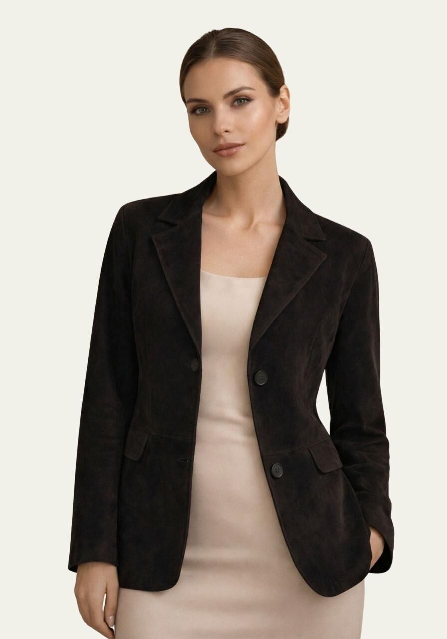 Lederjacke im Sakko-Design Schwarz - Größe: M