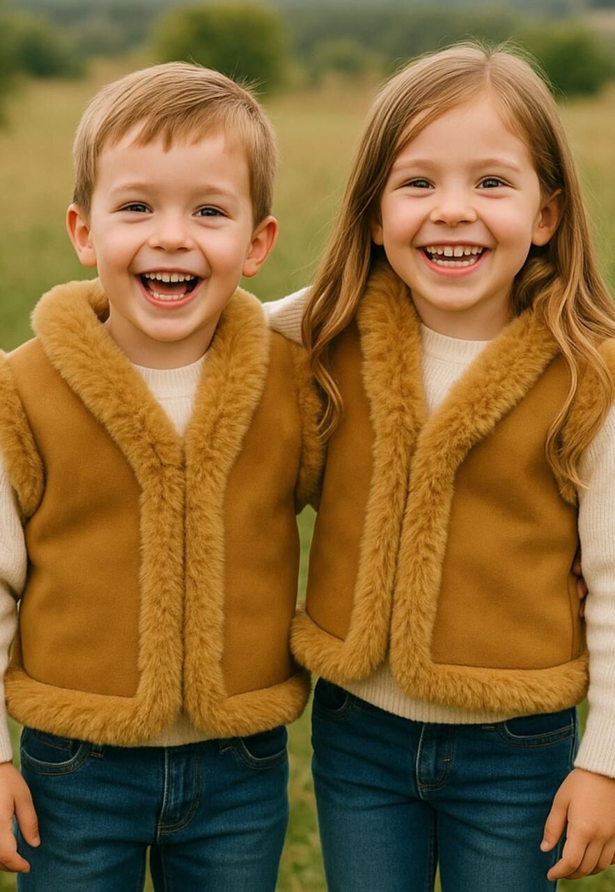Kinder Lammfellweste Kuscheltraum - Größe: 98