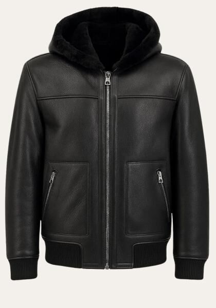 Sebastian - Shearling Blouson mit Kapuze