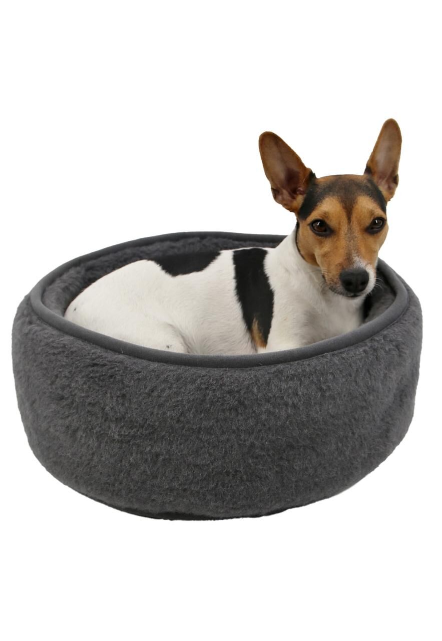 Hundebett Doppio Alpakawolle Ø 40 cm Anthrazit -