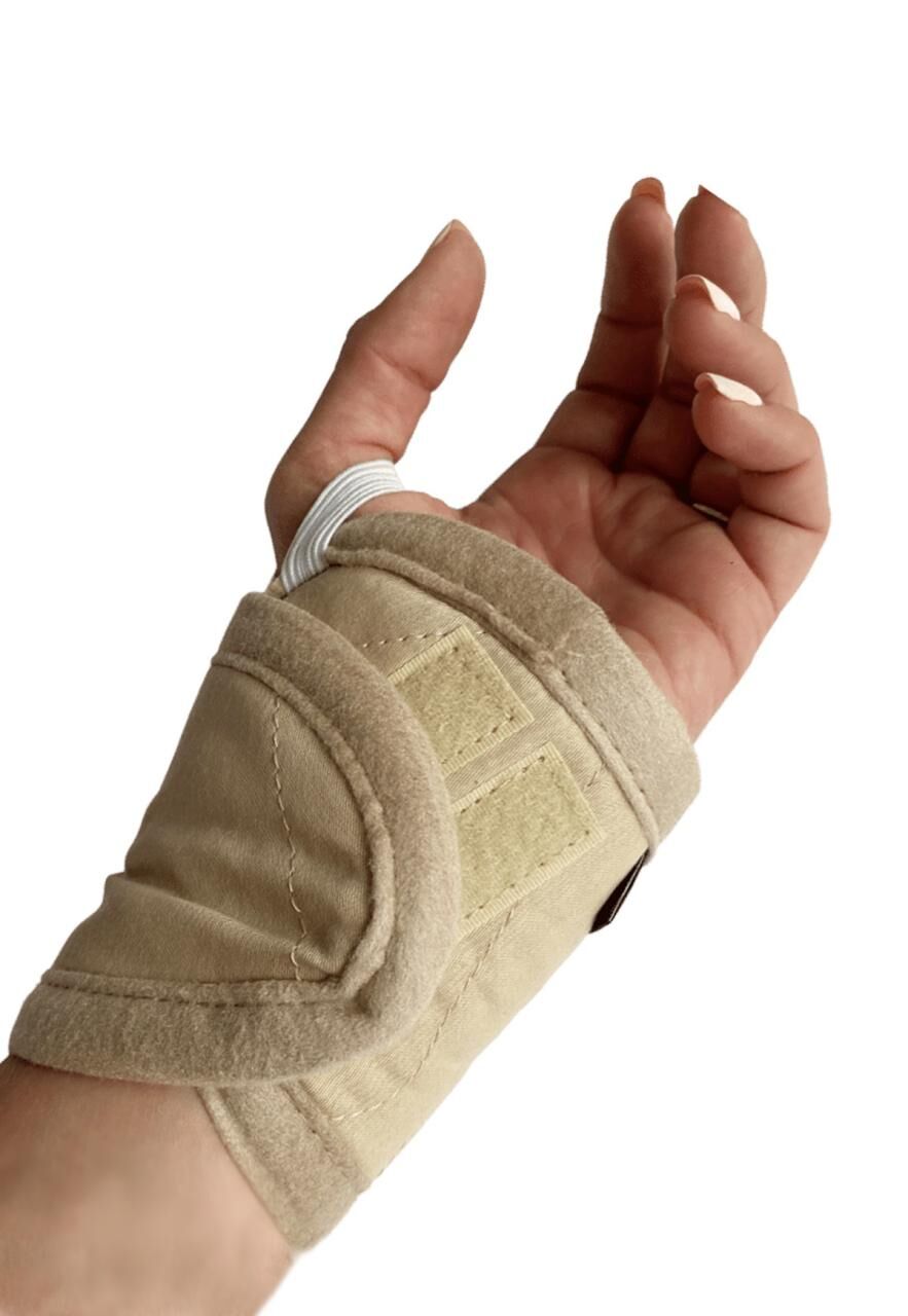 Handgelenkwärmer aus Merinowolle Beige -