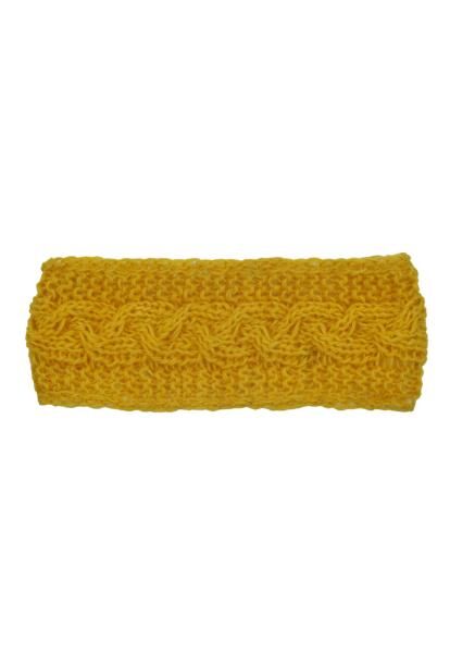 Handgestricktes Stirnband Gerda mit Zopfmuster