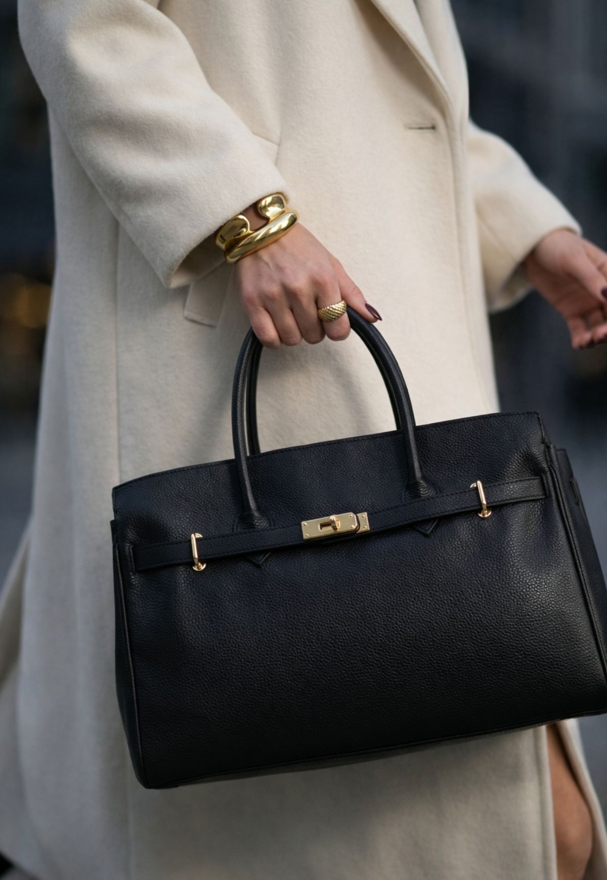 Elegante Lederhandtasche für Damen – Firenze Schwarz