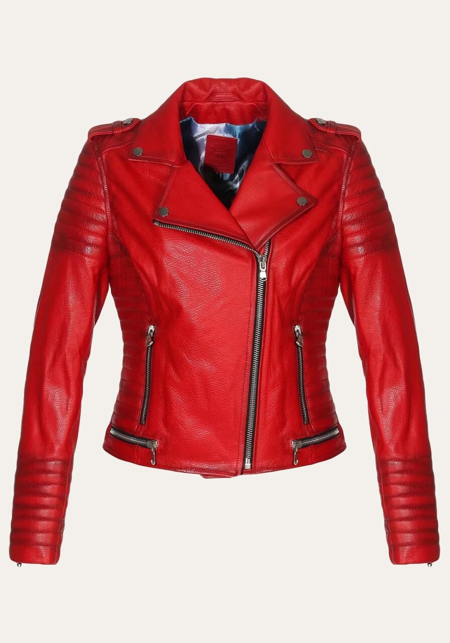 Lederjacke - GRAZA - Größe: XL | Farbe: Rot