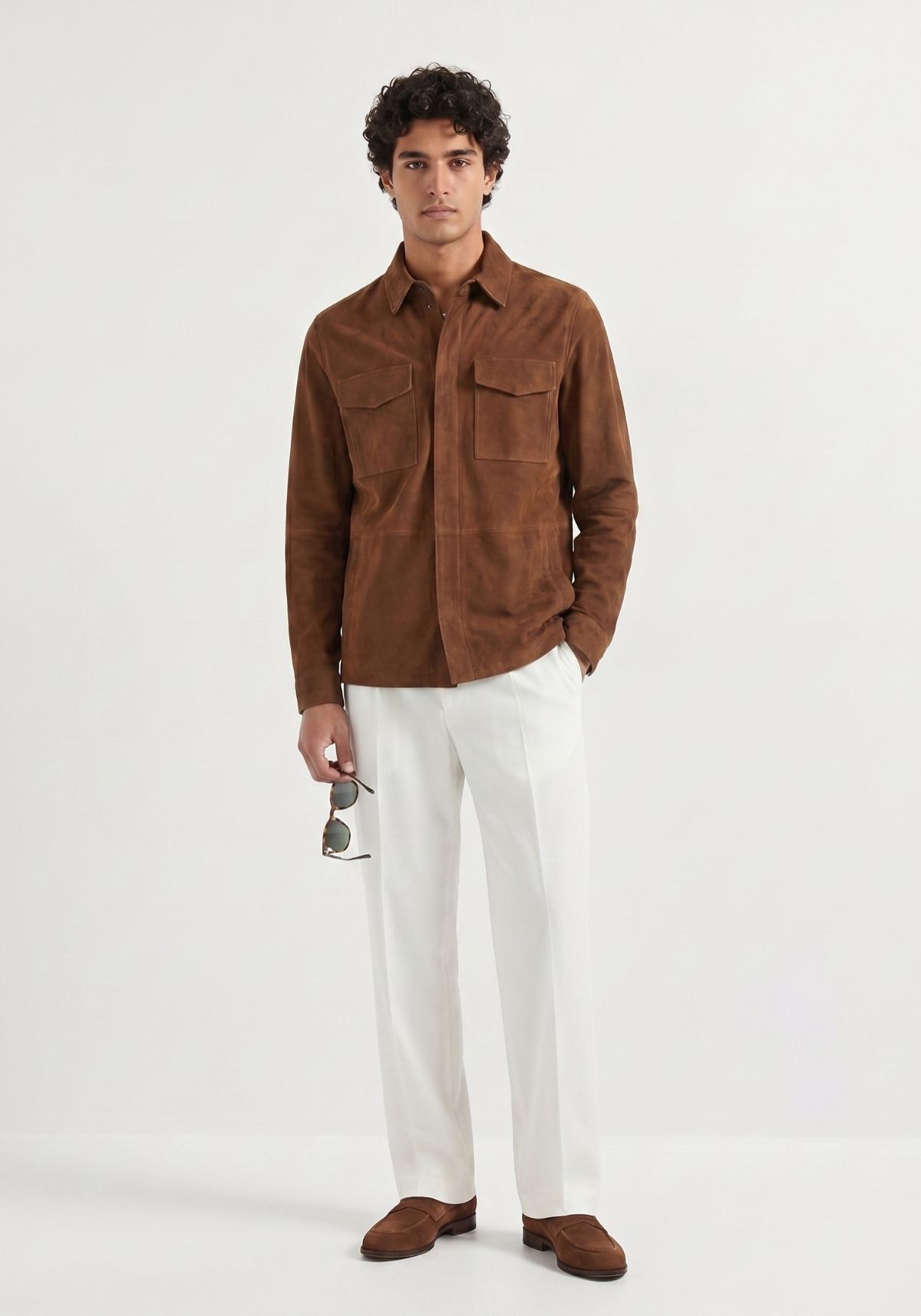 Lederjacke aus Veloursleder - Zeitlos in Cognac